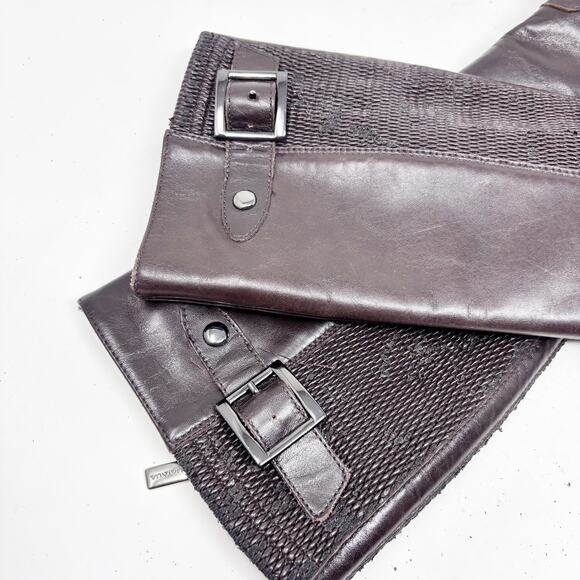 Aquatalia Knee Boots Size 7 Italian Brown 50/50 Leather Stretch Riding Boots - Picture 3 of 16